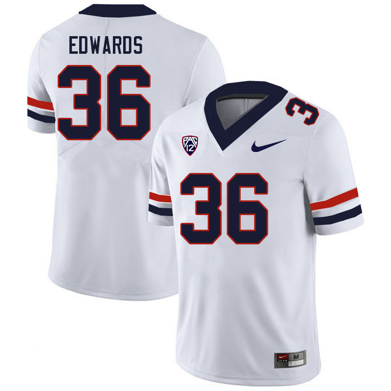 Men #36 RJ Edwards Arizona Wildcats College Football Jerseys Sale-White